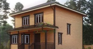 Двухэтажный дом из бруса в Мысках от Строй-Мси - строительство от 136539 руб.